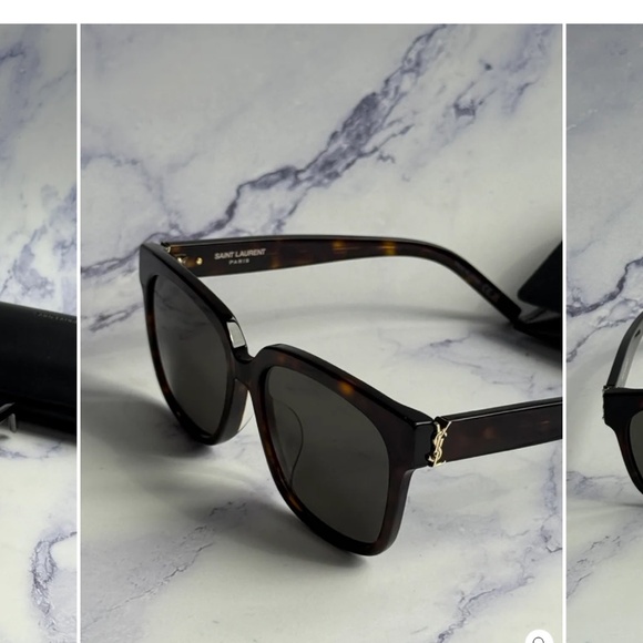 Saint Laurent Square Monogram Sunglasses SL M40 004 Havana 54mm YSL - Picture 6 of 9